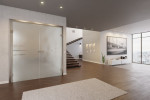 Milieu Loft Wohnzimmer mit Bahia Klassisch Matt Doppelflügeltür mit Motiv klar - Erkelenz