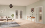 Main-Milieuansicht von GARANT Doppelflügeltür inkl. Zarge D354-60 Designer White Resopal mit Lichtausschnitt LA-3 Sprosse SP4