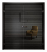 Frontansicht von Ortello Doppelflügeltür Weißglas klar BLACK|LINE – Erkelenz