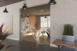 Milieubild von Sinus 2 Motiv matt 2-flg. Glaspendeltür mit einem Seitenteil und Oberlicht DORMA Mundus BTS Variante 11 - Erkelenz