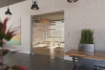 Milieubild von Selina Motiv matt 2-flg. Glaspendeltür DORMA Mundus BTS Variante 4 - Erkelenz