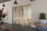 Milieubild von Bergamo Motiv klar 2-flg. Glaspendeltür mit festem Seitenteil DORMA Mundus BTS Variante 5 - Erkelenz