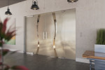Milieubild von Bergamo Motiv klar 2-flg. Glaspendeltür mit zwei festen Seitenteilen DORMA Mundus BTS Variante 6 - Erkelenz