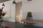 Milieubild von Algo Motiv klar Glaspendeltür mit Oberlicht DORMA Mundus BTS Variante 7 - Erkelenz