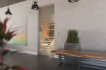 Milieubild von Selina Motiv klar Glaspendeltür mit Oberlicht DORMA Mundus BTS Variante 7 - Erkelenz
