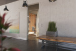 Milieubild von Amara Motiv matt Glaspendeltür mit Oberlicht DORMA Tensor Variante 1 - Erkelenz