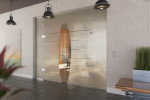 Milieubild von Amara Motiv klar 2-flg. Glaspendeltür mit zwei festen Seitenteilen und Oberlicht DORMA Tensor Variante 6 - Erkelenz