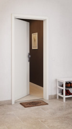 CloseUp-Milieuansicht von GARANT Wohnungseingangstür Corona 850 Weiß Struktur Premium CePaL