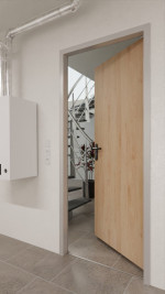 Detail-Milieuansicht von Brandschutztür T90 Concrete hell HPL - Jeld-Wen