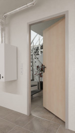 Detail-Milieuansicht von Brandschutztür T90 Rotbuche hell HPL - Jeld-Wen