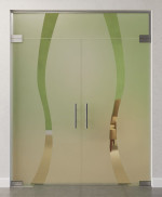 Bild von Bergamo Motiv klar 2-flg. Glaspendeltür mit Oberlicht DORMA Mundus BTS Variante 10 - Erkelenz