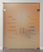 Bild von Cafe 2 Motiv klar 2-flg. Glaspendeltür mit Oberlicht DORMA Mundus BTS Variante 10 - Erkelenz