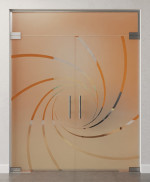 Bild von Cristall Motiv klar 2-flg. Glaspendeltür mit Oberlicht DORMA Mundus BTS Variante 10 - Erkelenz