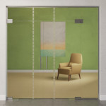 Bild von Algo Motiv matt 2-flg. Glaspendeltür mit einem Seitenteil und Oberlicht DORMA Mundus BTS Variante 11 - Erkelenz