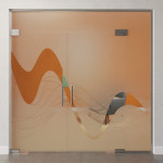 Bild von Sinus 2 Motiv klar 2-flg. Glaspendeltür mit einem Seitenteil und Oberlicht DORMA Mundus BTS Variante 11 - Erkelenz
