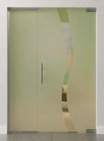 Bild von Bergamo Motiv klar Glaspendeltür mit festem Seitenteil DORMA Mundus BTS Variante 2 - Erkelenz