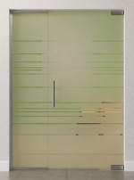 Bild von Quer Motiv klar Glaspendeltür mit festem Seitenteil DORMA Mundus BTS Variante 2 - Erkelenz
