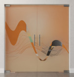 Bild von Sinus 2 Motiv klar 2-flg. Glaspendeltür DORMA Mundus BTS Variante 4 - Erkelenz