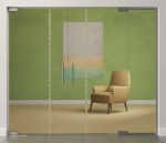 Bild von Algo Motiv matt 2-flg. Glaspendeltür mit festem Seitenteil DORMA Mundus BTS Variante 5 - Erkelenz