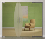 Bild von Amara Motiv matt 2-flg. Glaspendeltür mit festem Seitenteil DORMA Mundus BTS Variante 5 - Erkelenz