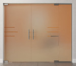Bild von Bahia Motiv klar 2-flg. Glaspendeltür mit festem Seitenteil DORMA Mundus BTS Variante 5 - Erkelenz