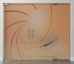 Bild von Cristall Motiv klar 2-flg. Glaspendeltür mit festem Seitenteil DORMA Mundus BTS Variante 5 - Erkelenz