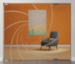Bild von Cristall Motiv matt 2-flg. Glaspendeltür mit festem Seitenteil DORMA Mundus BTS Variante 5 - Erkelenz