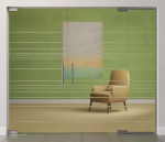 Bild von Quer Motiv matt 2-flg. Glaspendeltür mit festem Seitenteil DORMA Mundus BTS Variante 5 - Erkelenz