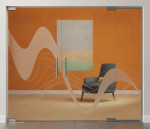 Bild von Sinus 2 Motiv matt 2-flg. Glaspendeltür mit festem Seitenteil DORMA Mundus BTS Variante 5 - Erkelenz