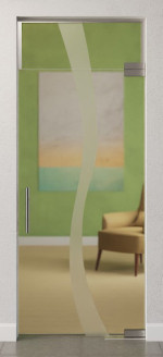Bild von Bergamo Motiv matt Glaspendeltür mit Oberlicht DORMA Mundus BTS Variante 7 - Erkelenz
