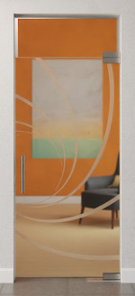 Bild von Cristall Motiv matt Glaspendeltür mit Oberlicht DORMA Mundus BTS Variante 7 - Erkelenz