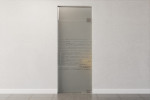 Frontansicht 2 von Morse Motiv klar Glaspendeltür mit Oberlicht DORMA Mundus BTS Variante 7 - Erkelenz