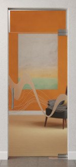 Bild von Sinus 2 Motiv matt Glaspendeltür mit Oberlicht DORMA Mundus BTS Variante 7 - Erkelenz