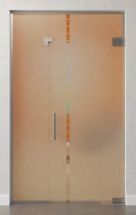 Bild von Algo Motiv klar Glaspendeltür mit festem Seitenteil und Oberlicht DORMA Mundus BTS Variante 8 - Erkelenz