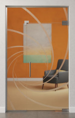 Bild von Cristall Motiv matt Glaspendeltür mit festem Seitenteil und Oberlicht DORMA Mundus BTS Variante 8 - Erkelenz
