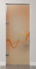 Bild von Sinus 2 Motiv klar Glaspendeltür mit Oberlicht DORMA Tensor Variante 1 - Erkelenz