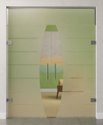 Bild von Amara Motiv klar 2-flg. Glaspendeltür mit Oberlicht DORMA Tensor Variante 2 - Erkelenz