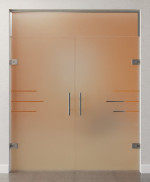 Bild von Bahia Motiv klar 2-flg. Glaspendeltür mit Oberlicht DORMA Tensor Variante 2 - Erkelenz