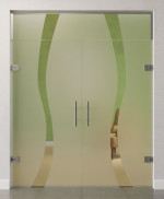 Bild von Bergamo Motiv klar 2-flg. Glaspendeltür mit Oberlicht DORMA Tensor Variante 2 - Erkelenz