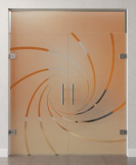 Bild von Cristall Motiv klar 2-flg. Glaspendeltür mit Oberlicht DORMA Tensor Variante 2 - Erkelenz
