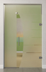 Bild von Amara Motiv klar Glaspendeltür mit festem Seitenteil und Oberlicht DORMA Tensor Variante 3 - Erkelenz