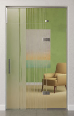 Bild von Linie 1 Motiv klar Glaspendeltür mit festem Seitenteil und Oberlicht DORMA Tensor Glas an Glas Variante 4 - Erkelenz