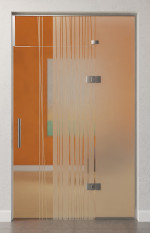 Bild von Linie 1 Motiv matt Glaspendeltür mit festem Seitenteil und Oberlicht DORMA Tensor Glas an Glas Variante 4 - Erkelenz
