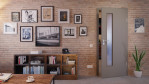Front-Milieuansicht von Hygge Grau RAL 7037 LA 24 schlossseitig Mattlack Basic Innentür - Huga