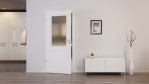 Front-Milieubild von HUGA Innentür Kontur 2 Weißlack Classic mit Lichtausschnitt LA