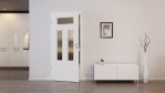 Front-Milieubild von HUGA Innentür Kontur 5 Weißlack Classic mit Lichtausschnitt LA 2