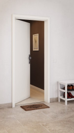 CloseUp-Milieuansicht von GARANT Wohnungseingangstür 0105-60 Pearl White CePaL
