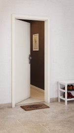 CloseUp-Milieuansicht von GARANT Wohnungseingangstür Weißlack 9010 CePaL