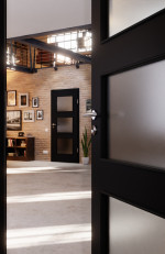 Detail-Milieuansicht von Anthrazit RAL 7016 LA 11 Mattlack Basic Innentür - Huga