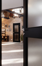 Detail-Milieuansicht von Anthrazit RAL 7016 LA 12 Mattlack Basic Innentür - Huga
